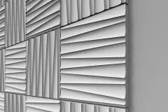 monolithic light-weight material for facades, cnc cut panels, sustainable, samples in london