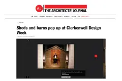 Sheds and barns pop up at Clerkenwell Design Week. Sto exhibition Sam JAcobs